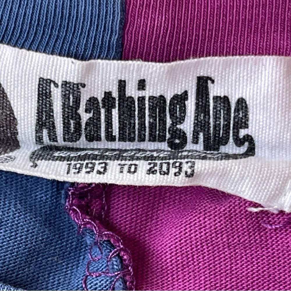 A BATHING APE Split Shark Camo T-Shirt Purple Blue WGM Graphic Tee Medium - Picture 9 of 11